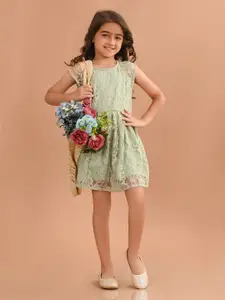 LilPicks Girls Self Design A-Line Dress