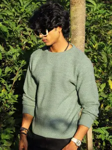 Campus Sutra Cable Knit Acrylic Pullover