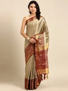 KALINI Ethnic Motifs Woven Design Zari Silk Cotton Saree