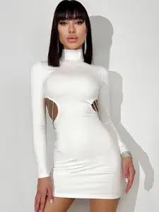 StyleCast High Neck Cut Out Detail Bodycon Mini Dress