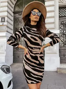StyleCast Animal Printed Bodycon Midi Dress