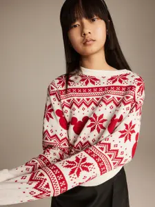 H&M Girls Acrylic Jacquard-Knit Jumper