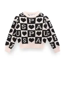 U.S. Polo Assn. Kids Girls Typography Printed Pullover