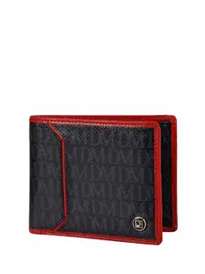 Da Milano Typography Printed Leather Two Fold Wallet