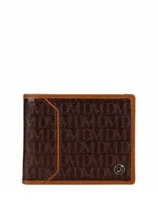 Da Milano Typography Textured Leather Two Fold Wallet