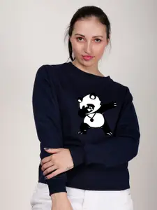 Fashion And Youth Panda Printed Fleece Sweatshirt