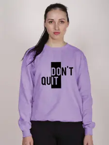 Fashion And Youth Typographic Printed Fleece Sweatshirt