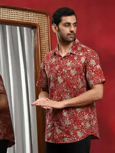 AKS Floral Printed Cotton Casual Shirt