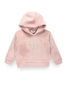 U.S. Polo Assn. Kids Girls Striped Hooded Cotton Pullover