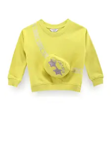 U.S. Polo Assn. Kids Girls Graphic Printed Pure Cotton Pullover