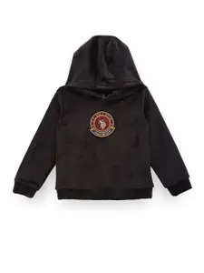 U.S. Polo Assn. Kids Boys Hooded Applique Pullover Sweatshirt