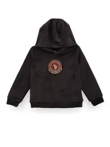 U.S. Polo Assn. Kids Boys Hooded Applique Pullover Sweatshirt