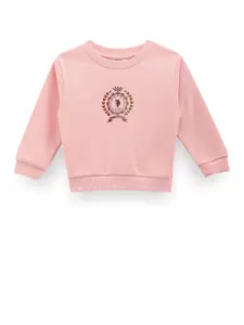 U.S. Polo Assn. Kids Girls Graphic Printed Pullover Sweatshirt
