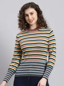 Monte Carlo Striped Ribbed Pullover Sweatshirt
