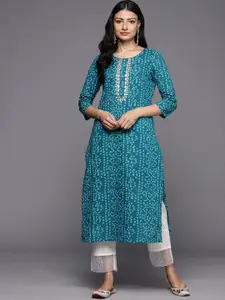 Varanga Bandhani Printed Gotta Patti Pure Cotton Straight Kurta