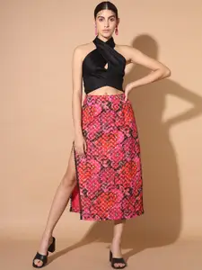 Cation Halter Neck Top With Maxi Skirts