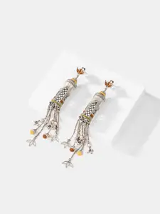 SHAYA 925 Silver Sterling Silver Enamelled Contemporary Drop Earrings