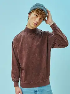 Bewakoof Men Textured Oversized Sweatshirt