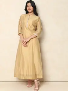 Indifusion Mandarin Collar Silk Ethnic Dress