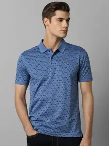 Louis Philippe Sport Geometric Printed Polo Collar T-shirt