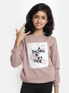 V-Mart Girls Graphic Printed Acrylic Pullover