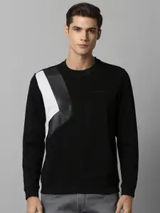 Louis Philippe Jeans Colourblocked Round Neck Long Sleeve Cotton Pullover Sweatshirt