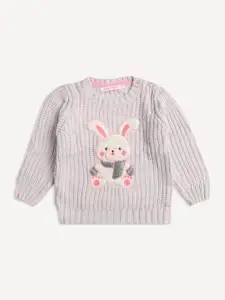 Wingsfield Girls Cable Knit Embroidered Acrylic Pullover