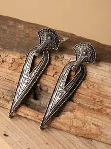 XPNSV Silver-Plated Contemporary Drop Earrings