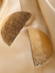 XPNSV Gold Plated Crescent Shaped Drop Earrings