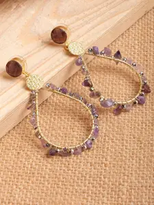 XPNSV Gold-Plated Contemporary Drop Earrings