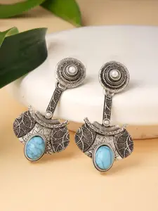 XPNSV Silver-Plated Contemporary Drop Earrings