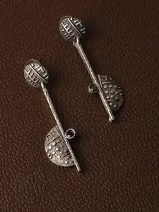 XPNSV Silver-Plated Contemporary Drop Earrings