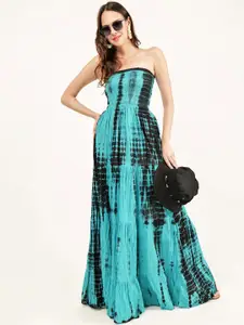 DRIRO Tie And Dyed Strapless Maxi Dress