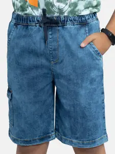 KiddoPanti Boys Washed Denim Shorts