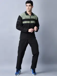 Shiv Naresh Colorblocked Mock-Collar Jacket & Track Pant