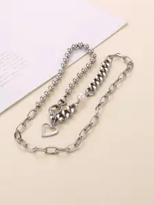 VIEN Silver Plated Stainless Steel Necklace