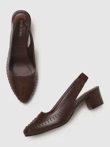 Marc Loire Laser Cuts Block Heel Pumps