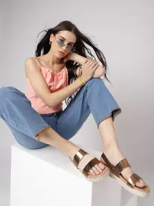 Marc Loire Textured Flatform Heels With Backstrap