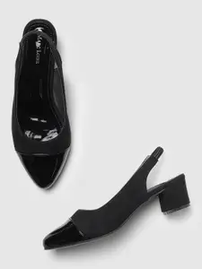 Marc Loire Pointed Toe Block Pumps With Backstrap
