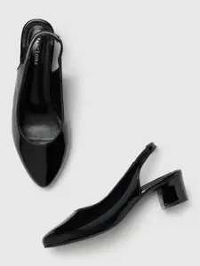 Marc Loire Pointed Toe Block Pumps With Backstrap