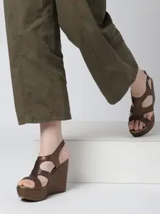 Marc Loire Embellished Wedge Heels With Backstrap