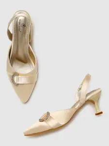 Marc Loire Buckle Detail Kitten Heel Pumps