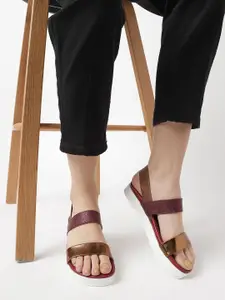 Marc Loire Textured Flatform Heels With Backstrap