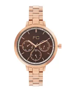 French Connection Women Embellished Dial & Stainless Steel Analogue Watch FCN00074D