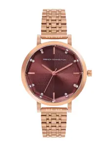 French Connection Women Embellished Dial & Wrap Around Straps Analogue Watch FCN00064G