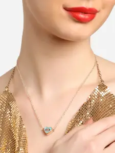 Zaveri Pearls Gold-Plated Enamelled Necklace