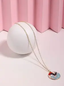 Zaveri Pearls Gold Plated Enamelled Necklace