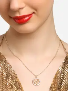 Zaveri Pearls Artificial Stones Embellished Gold-Plated Necklace