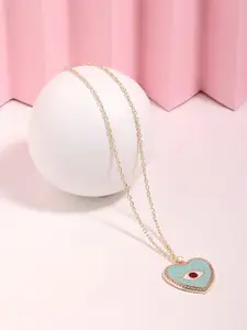 Zaveri Pearls Evil Eye Gold-Plated Enamelled Necklace