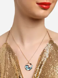 Zaveri Pearls Gold-Plated Enamelled Necklace